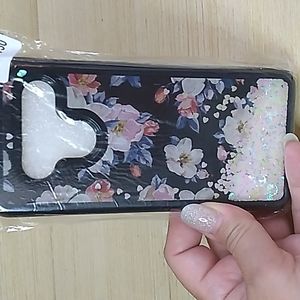 Bling waterfall case LG V50 flowers w falling hearts